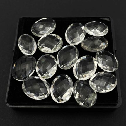 Natural Crystal Quartz Oval Briolette Cut Loose Gemstone Lot 14 Pcs  101 CT