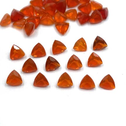 Natural Mexican Fire Opal Trillion Cut Loose Gemstone Lot 38 Pcs 6 MM 6 CT