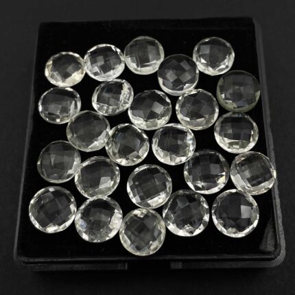 Natural Crystal Quartz Round Briolette Cut Loose Stone Lot 31 Pcs 10 MM 102 CT