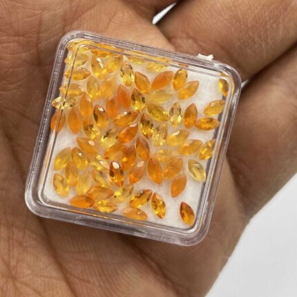 Natural Mexican Fire Opal Marquise Cut Loose Gemstone Lot 94 Pcs 2*4 MM 5 CT