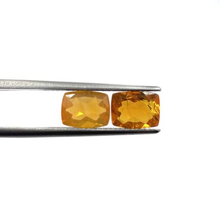 Natural Mexican Fire Opal Cushion Cut Loose Gemstone Lot 2 Pcs 6*8 MM 2.11 CT