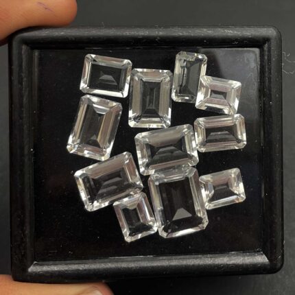 Natural Crystal Quartz Octagon Cut Loose Gemstone Lot 11 Pcs 8*10-12*16 MM 56 CT