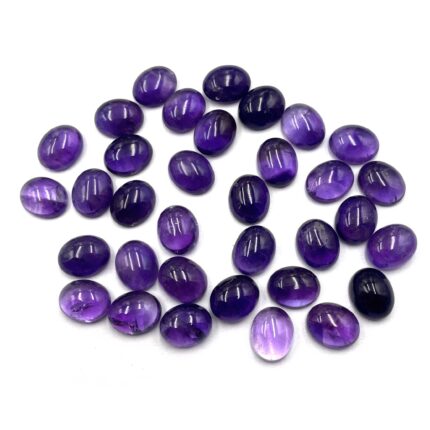 Natural Amethyst Cabochon Oval Loose Gemstone 28 Pcs 9*11 MM 100 CT