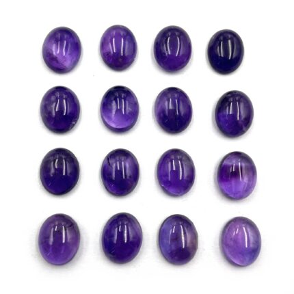Natural Amethyst Cabochon Oval Loose Gemstone 28 Pcs 9*11 MM 100 CT