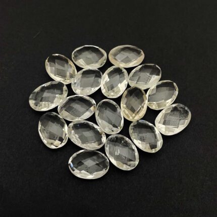 Natural Crystal Quartz Oval Briolette Cut Loose Stone Lot 17 Pcs 9*12 MM 64 CT