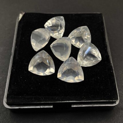 Natural Crystal Quartz Trillion Cut Loose Stone Lot 7 Pcs 14 MM 63 CT