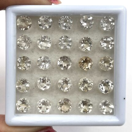 Natural Champagne Topaz Round Cut Loose Gemstone Lot 30 Pcs 6 MM 30 CT
