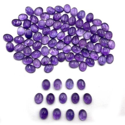 Natural Amethyst Cabochon Oval Loose Gemstone 55 Pcs 7*9 MM 100 CT