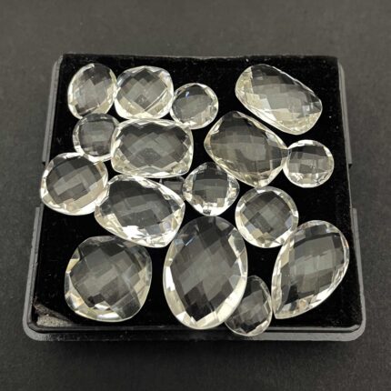 Natural Crystal Quartz Mix Briolette Cut Loose Stone Lot 14Pcs 5*7-18*24MM 101CT