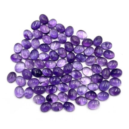 Natural Amethyst Cabochon Oval Loose Gemstone 54 Pcs 7*9 MM 100 CT