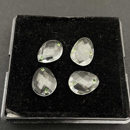 Natural Crystal Quartz Fancy Briolette Cut Gemstone Lot 4Pcs 12*15-12*16 MM 17CT