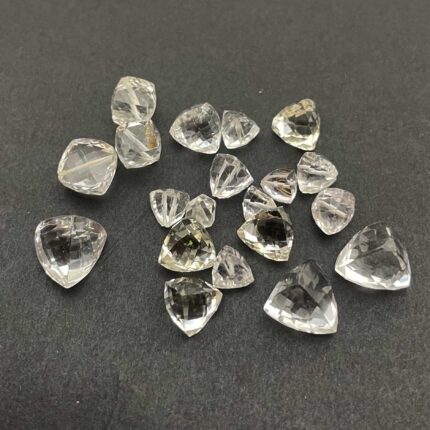Natural Crystal Quartz Pyramid Briolette Cut Loose Stone Lot 8 Pcs 8-10 MM 30 CT