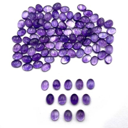 Natural Amethyst Cabochon Oval Loose Gemstone 82 Pcs 6*8 MM 100 CT