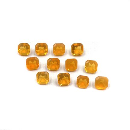 Natural Mexican Fire Opal Octagon Cut Loose Gemstone Lot 14 Pcs 4 MM 3.20 CT