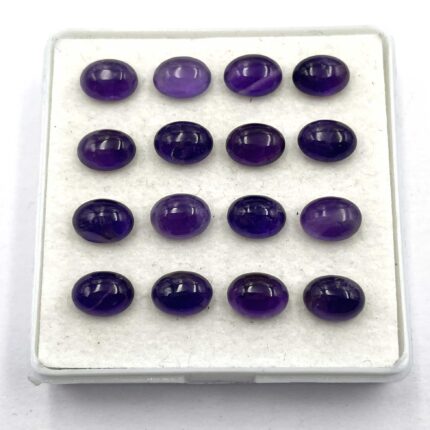 Natural Amethyst Cabochon Oval Loose Gemstone 77 Pcs 6*8 MM 100 CT