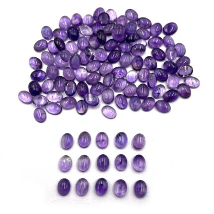 Natural Amethyst Cabochon Oval Loose Gemstone 82 Pcs 6*8 MM 100 CT
