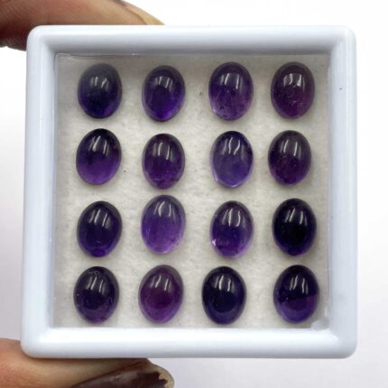 Natural Amethyst Cabochon Oval Loose Gemstone 49 Pcs 7*9 MM 100 CT