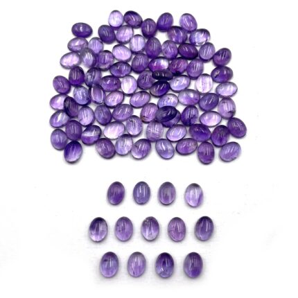 Natural Amethyst Cabochon Oval Loose Gemstone 84 Pcs 6*8 MM 100 CT