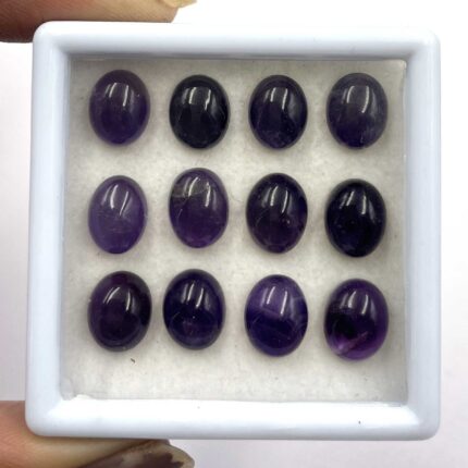 Natural Amethyst Cabochon Oval Loose Gemstone 59 Pcs 8*10 MM 165 CT