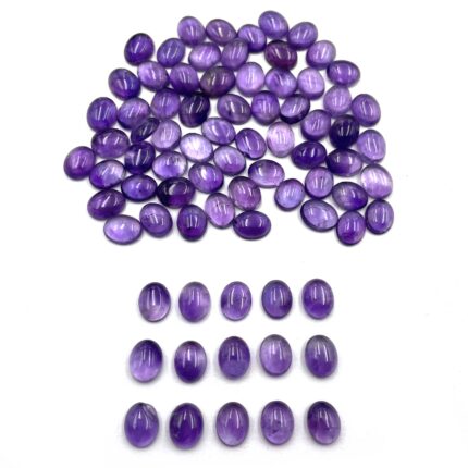 Natural Amethyst Cabochon Oval Loose Gemstone 41 Pcs 8*10 MM 100 CT