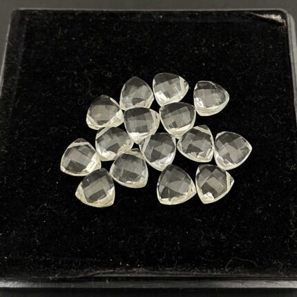 Natural Crystal Quartz Trillion Briolette Cut Loose Stone Lot 14 Pcs 7 MM 19 CT