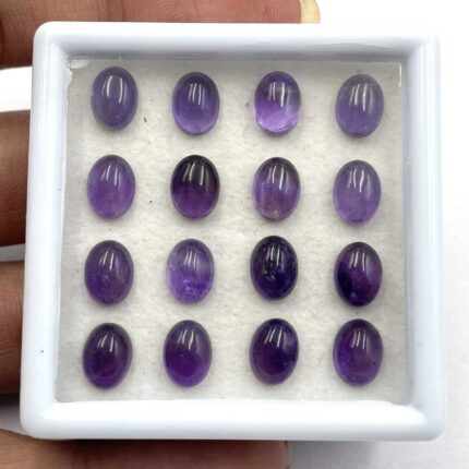 Natural Amethyst Cabochon Oval Loose Gemstone 80 Pcs 6*8 MM 100 CT