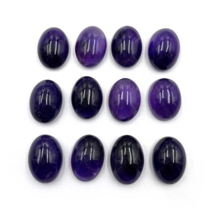 Natural Amethyst Cabochon Oval Loose Gemstone 4 Pcs 18*24.5 MM 112 CT