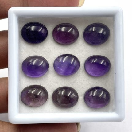 Natural Amethyst Cabochon Oval Loose Gemstone 20 Pcs 10*12 MM 90 CT