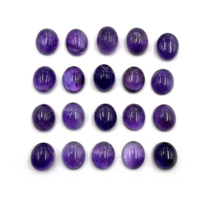 Natural Amethyst Cabochon Oval Loose Gemstone 21 Pcs 10*12 MM 100 CT