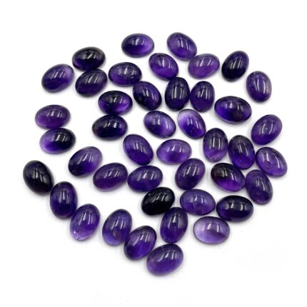 Natural Amethyst Cabochon Oval Loose Gemstone 16 Pcs 10*14 MM 100 CT