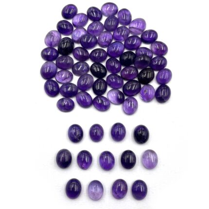Natural Amethyst Cabochon Oval Loose Gemstone 28 Pcs 9*11 MM 100 CT