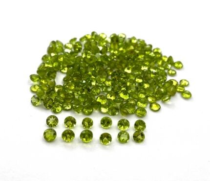 Natural Good Quality Peridot Round Cut Loose Gemstone Lot 19 Pcs 5 MM 10 CT