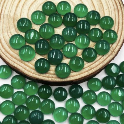 Natural Green Onyx Round Cabochon Loose Gemstone Lot 47 Pcs 8 MM 100 CT