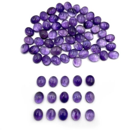 Natural Amethyst Cabochon Oval Loose Gemstone 28 Pcs 9*11 MM 100 CT