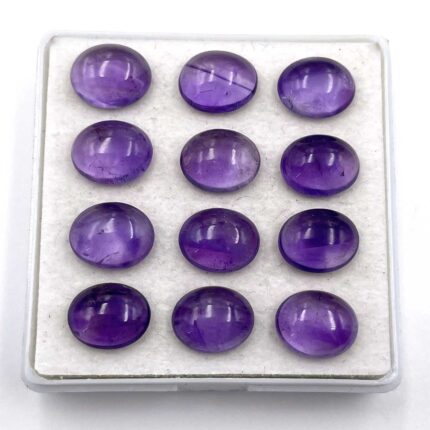 Natural Amethyst Cabochon Oval Loose Gemstone 29 Pcs 9*11 MM 100 CT