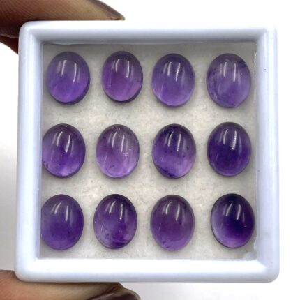 Natural Amethyst Cabochon Oval Loose Gemstone 28 Pcs 9*11 MM 100 CT