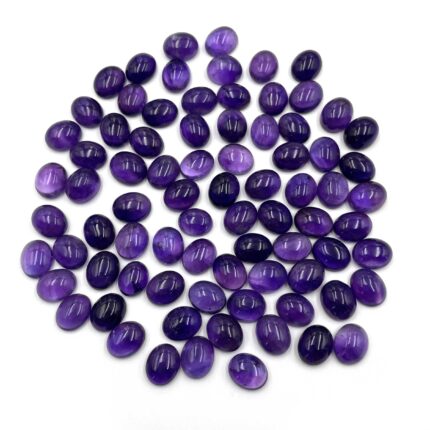 Natural Amethyst Cabochon Oval Loose Gemstone 28 Pcs 9*11 MM 100 CT