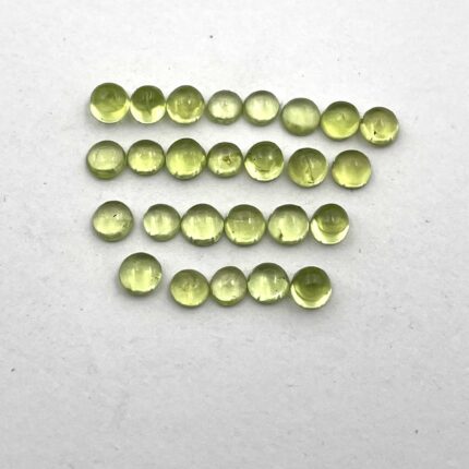 Natural Peridot Small Round Cabochon Loose Gemstone Lot 3 mm 100 Pcs
