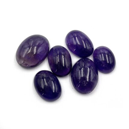 Natural Amethyst Cabochon Oval Mix Gemstone 6 Pcs 11.5*15.5-15.5*20.5 MM 77 CT
