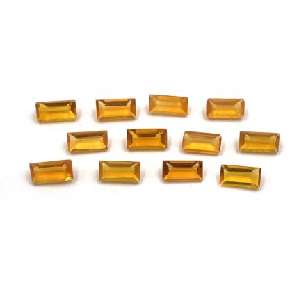 Natural Mexican Fire Opal Baguette Cut Loose Gemstone Lot 21 Pcs 2.5*5 MM 3 CT