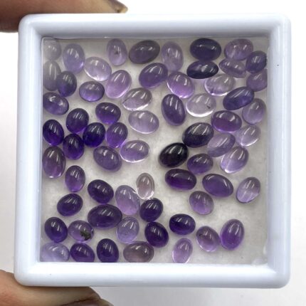 Natural Amethyst Cabochon Oval Loose Gemstone 147 Pcs 4*5-4.5*6.5 MM 70 CT