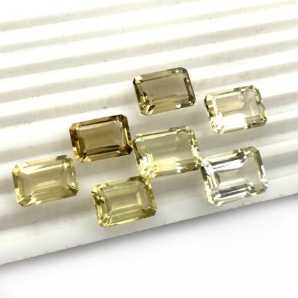 Natural Lemon Quartz Octagon Cut Loose Gemstone Lot 14 Pcs 12x16 MM 157 CT