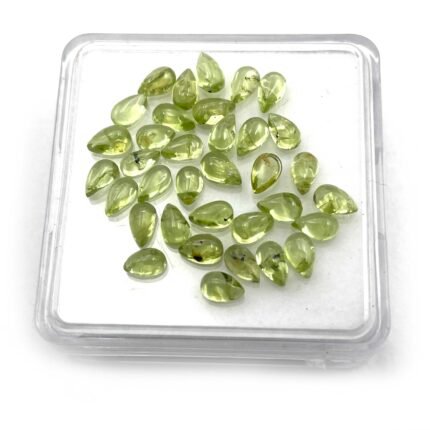 50 CT Natural Peridot Pear Loose Gemstone Cabochon Lot 3x5 mm 195 Pcs