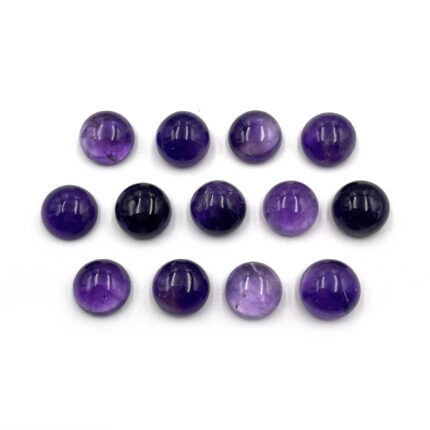 Natural Amethyst Cabochon Round Loose Gemstone 20 Pcs 11 MM 100 CT