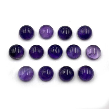 Natural Amethyst Cabochon Round Loose Gemstone 32 Pcs 11 MM 160 CT