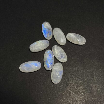 Natural Rainbow Moonstone Oval Cut Loose Gemstone Lot 8 Pcs 10*20 MM 65 CT