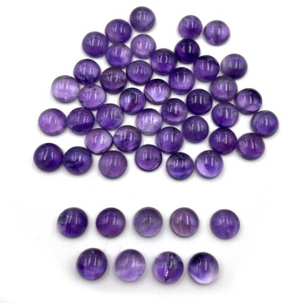 Natural Amethyst Cabochon Round Loose Gemstone 20 Pcs 11 MM 100 CT