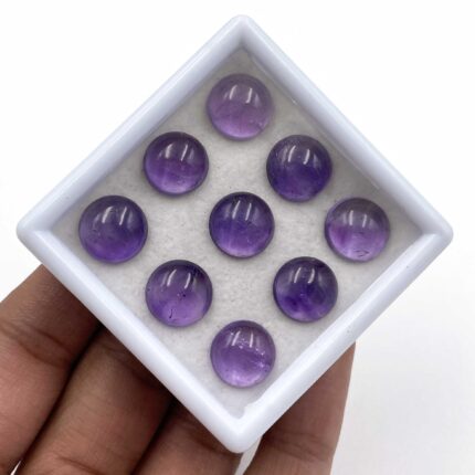 Natural Amethyst Cabochon Round Loose Gemstone 20 Pcs 11 MM 100 CT