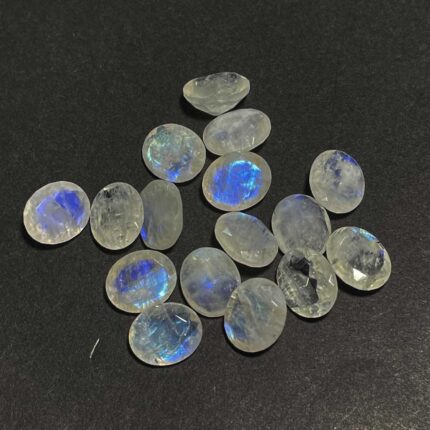 Natural Rainbow Moonstone Oval Cut Loose Gemstone Lot 16 Pcs 10*12 MM 64 CT