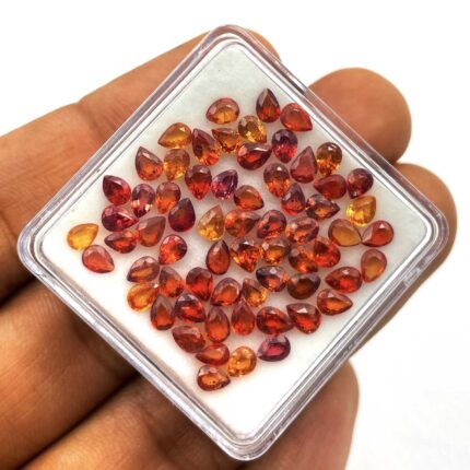 Natural Orange Sapphire Pear Cut Loose Gemstone Lot 10 Pcs 3*4 mm 2 CT
